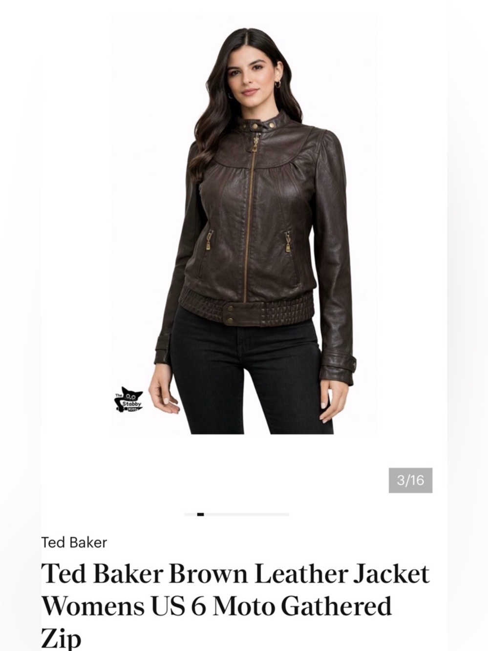 Ted Baker London Dark Brown Leather Jacket - Picture 2 of 4